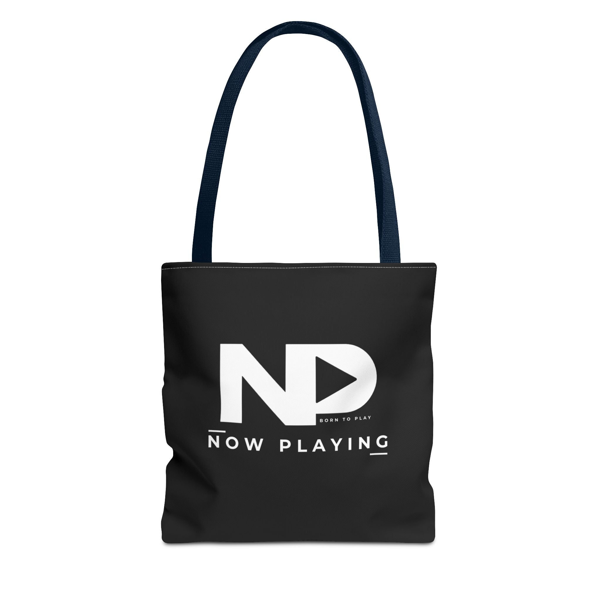 Now Playing Logo Tote Bag — Black Graphic Music AOP Tote