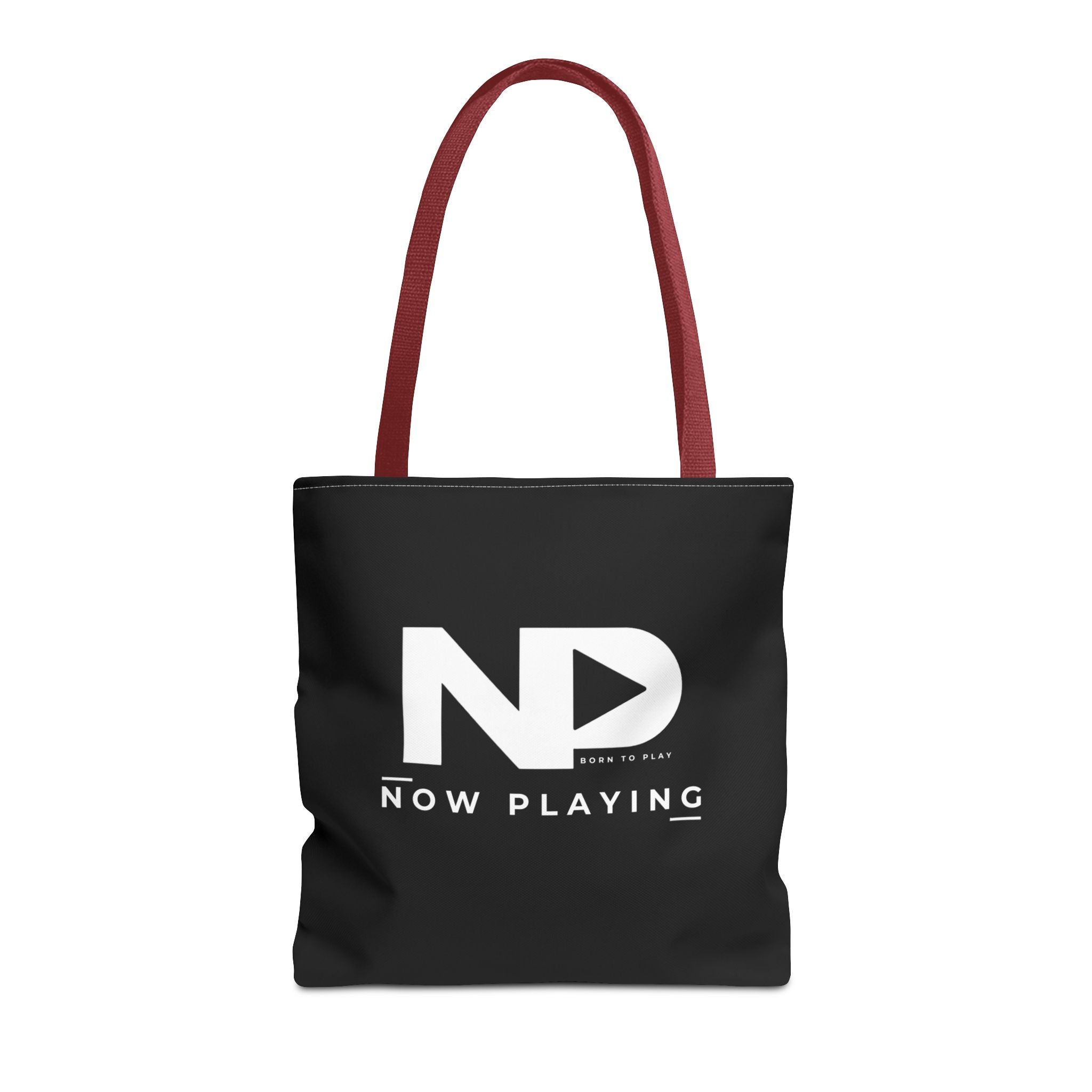 Now Playing Logo Tote Bag — Black Graphic Music AOP Tote