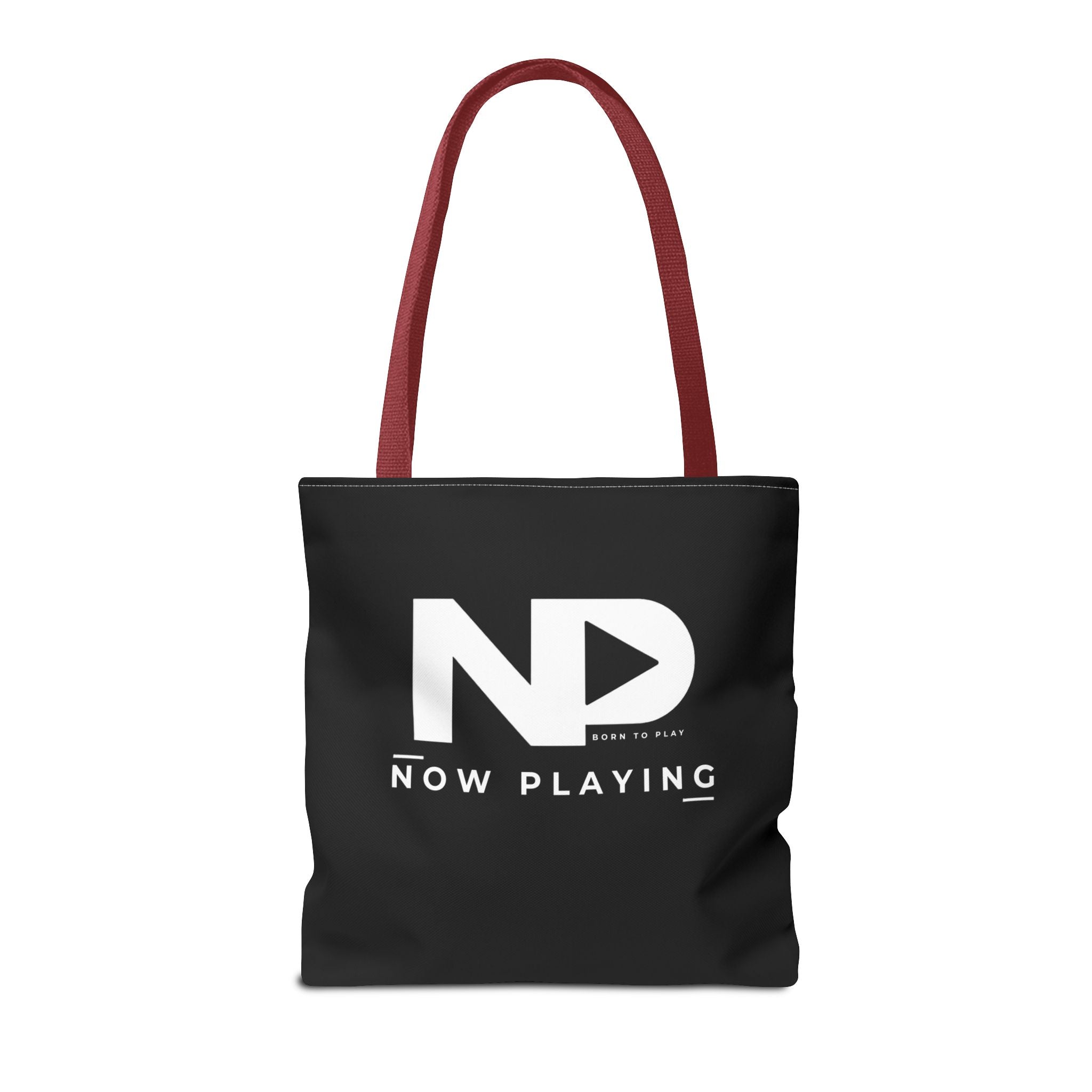 Now Playing Logo Tote Bag — Black Graphic Music AOP Tote