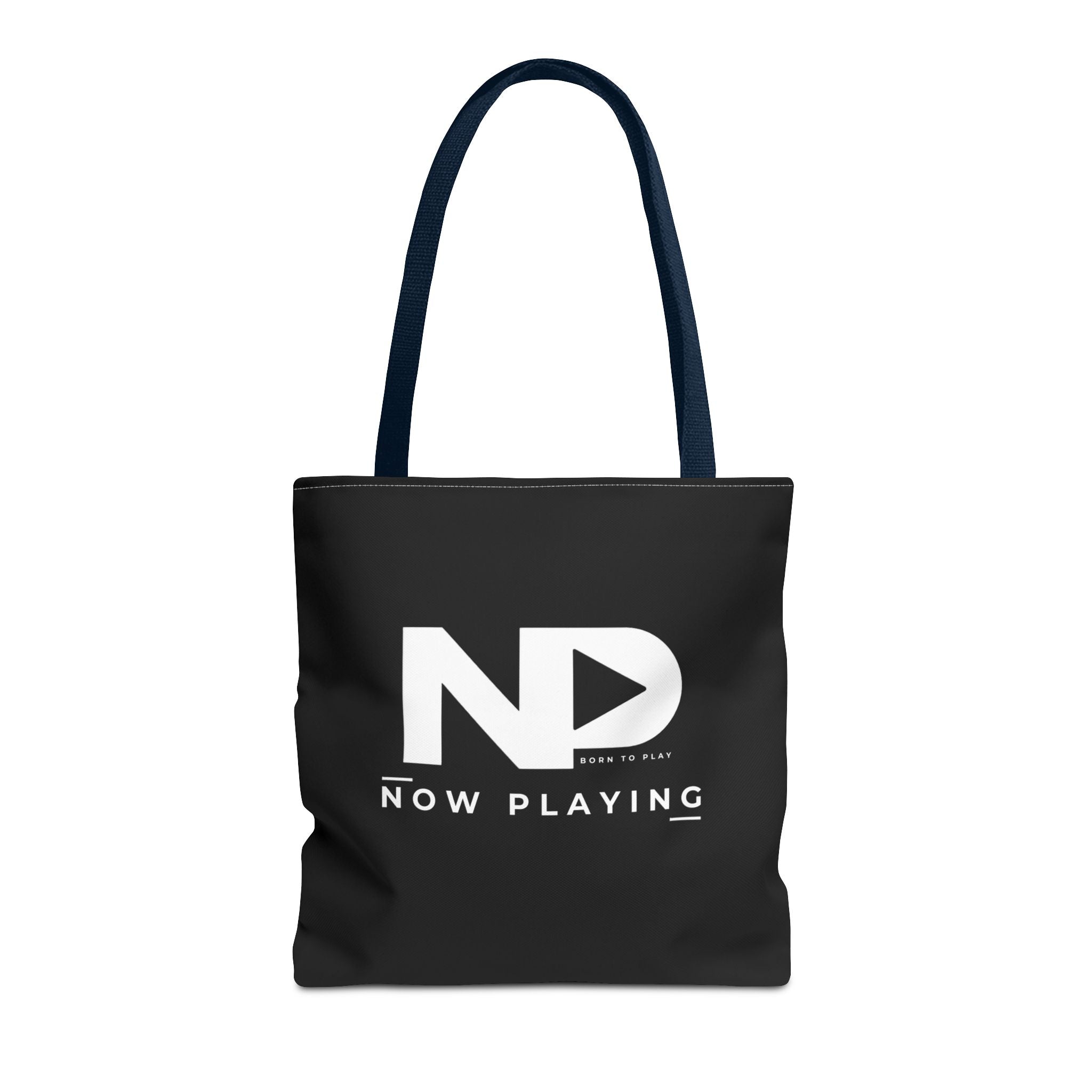 Now Playing Logo Tote Bag — Black Graphic Music AOP Tote