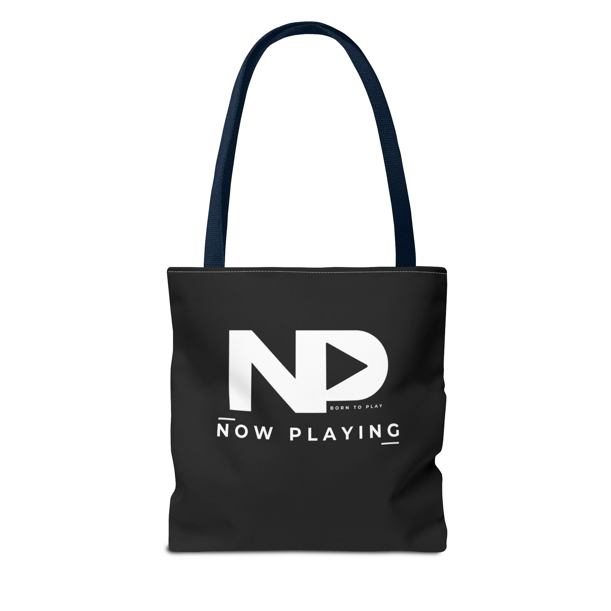 Now Playing Logo Tote Bag — Black Graphic Music AOP Tote