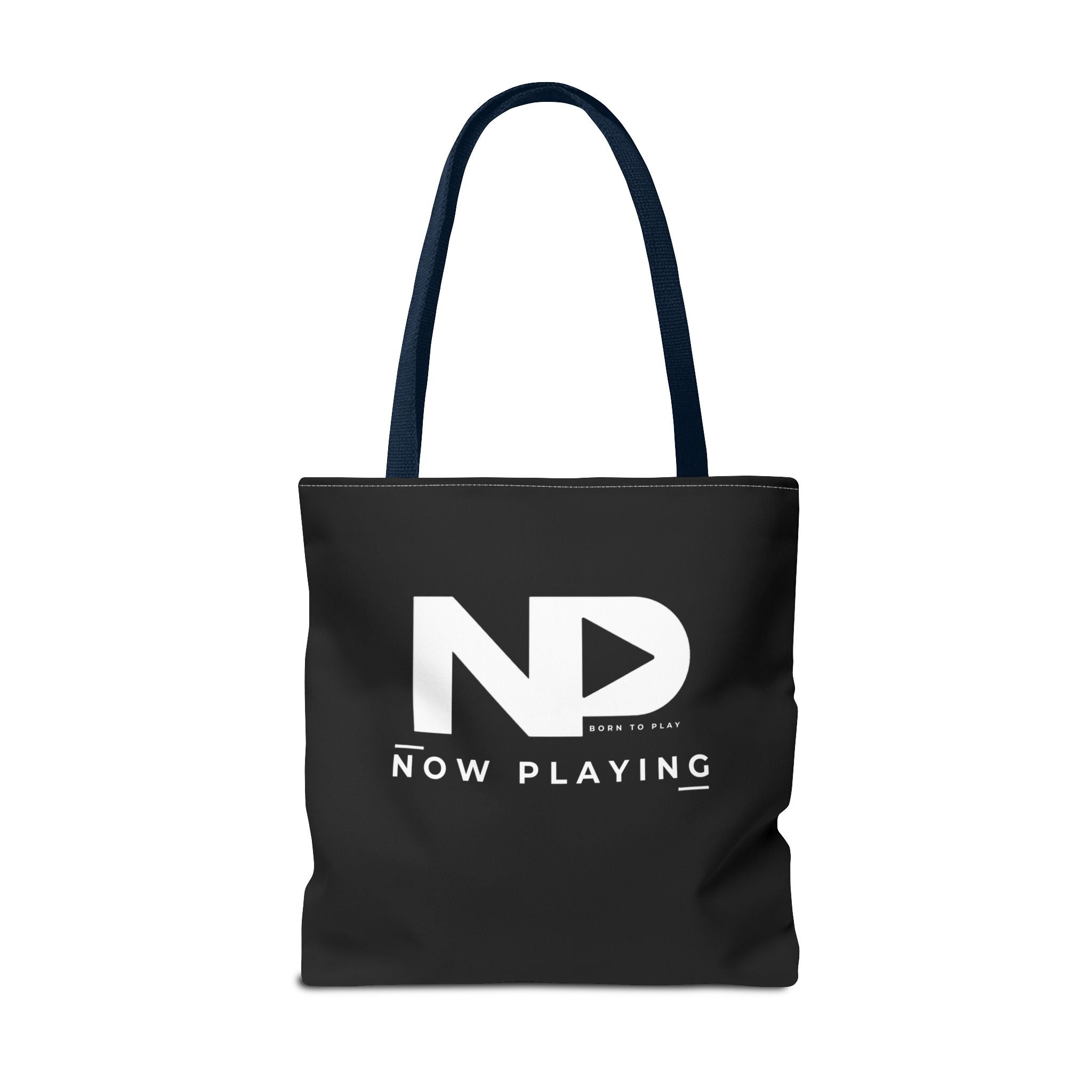 Now Playing Logo Tote Bag — Black Graphic Music AOP Tote