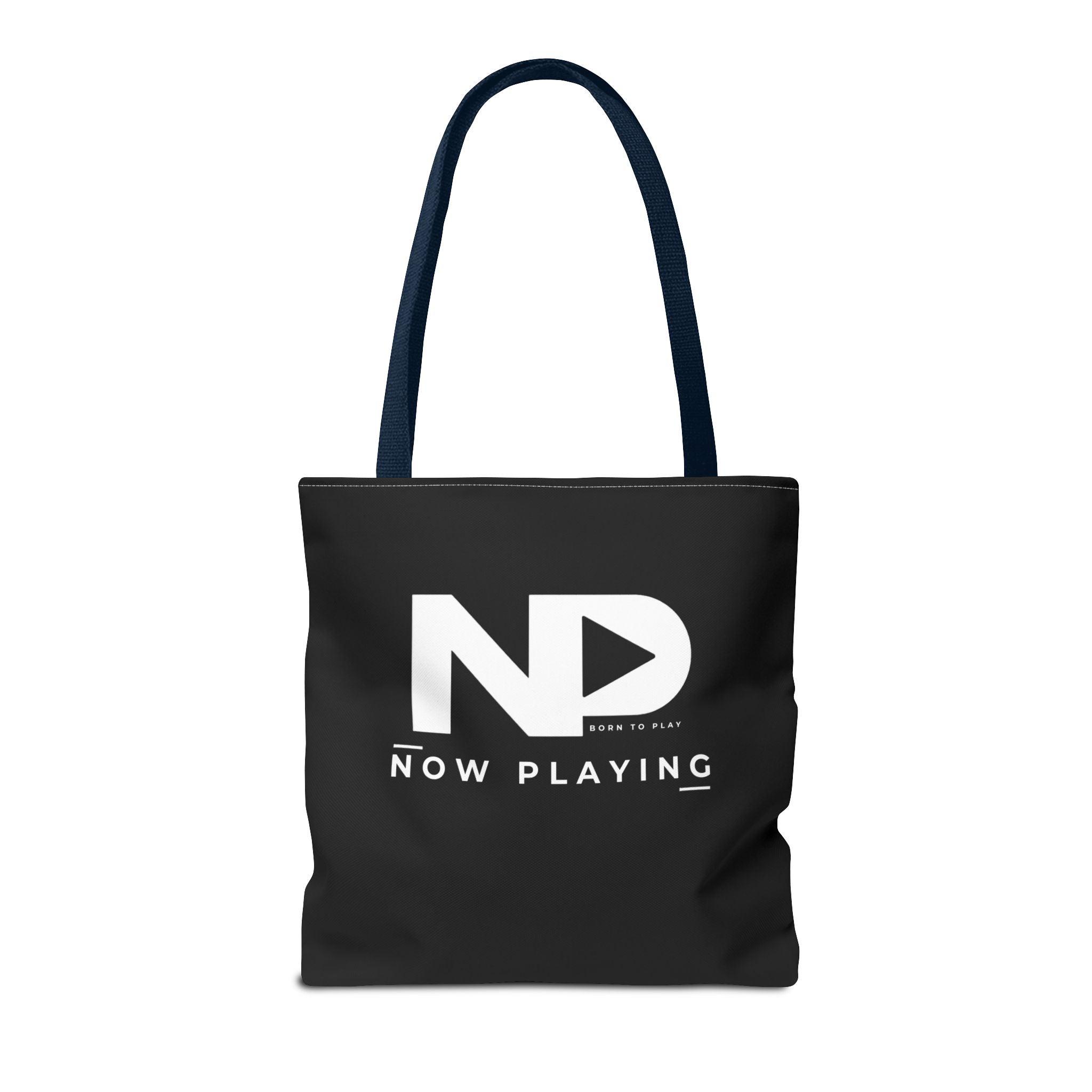 Now Playing Logo Tote Bag — Black Graphic Music AOP Tote