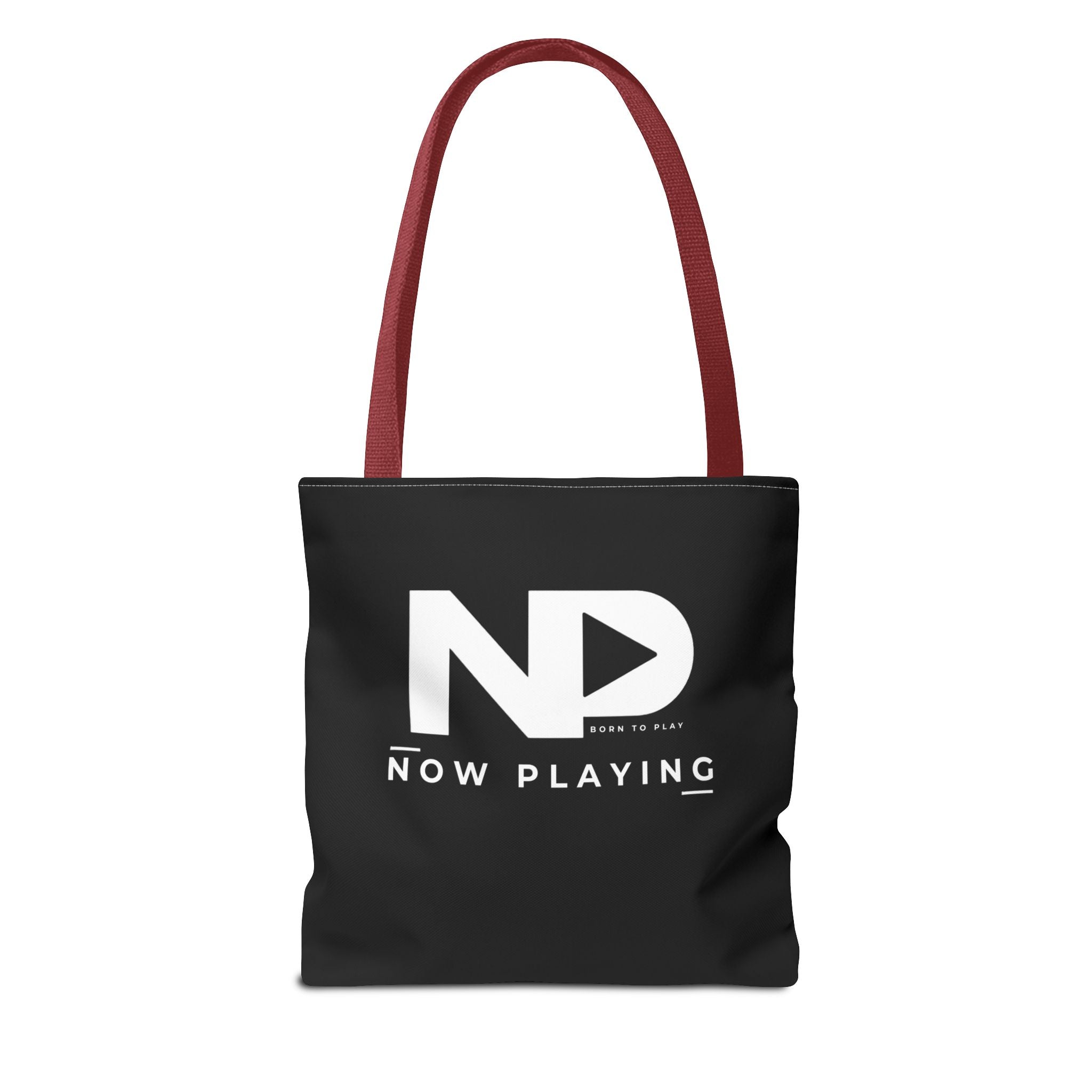 Now Playing Logo Tote Bag — Black Graphic Music AOP Tote