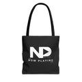 Now Playing Logo Tote Bag — Black Graphic Music AOP Tote
